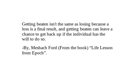 "Life Lesson from Epoch" Checkout Description