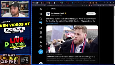 J6 Witch-Hunt Now Targeting Infowars' Owen Shroyer with Prison Sentence! | Today it's Owen Shroyer, Tomorrow it's You.. So Just Let it Be You Today! They Can't Intimidate Everyone, But Everyone Would Intimidate Them.