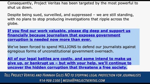 Former Project Veritas employees turned whistleblowers over lapse of indemnification 