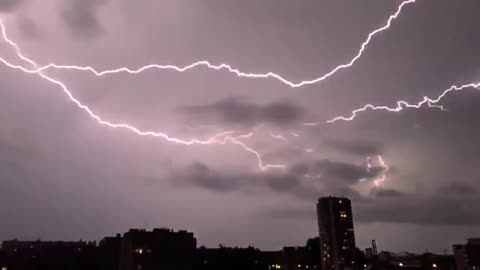 Gorgeous Shot For Lightning Strike In Rennes, France