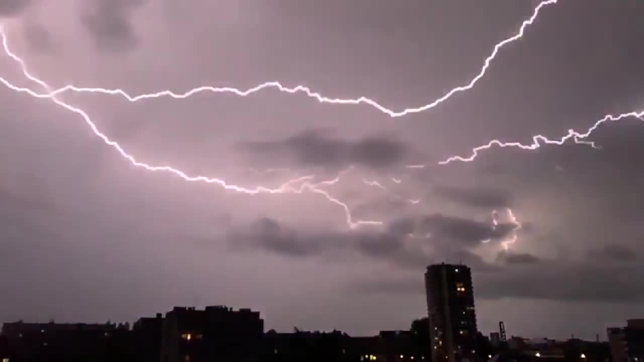 Gorgeous Shot For Lightning Strike In Rennes, France