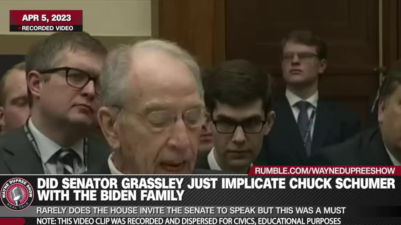 Did Grassley Just Implicate Schumer Into the Biden Family Story