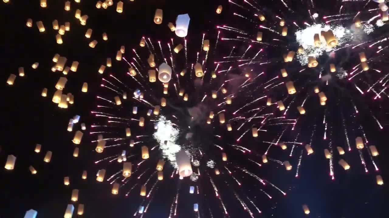 Fireworks and Sky Lanterns at Chiang Mai