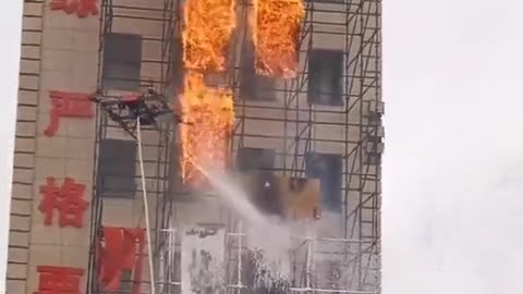 Firefighting drones in China.