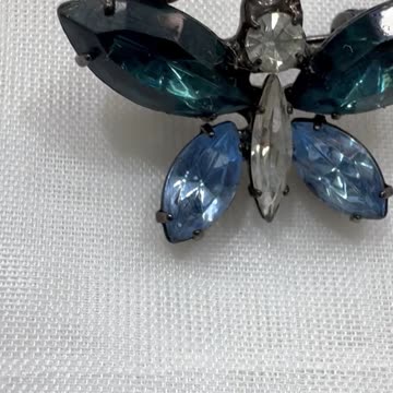 Gunmetal Plated Crystal Butterfly Brooch. Made with Swarovski Crystal