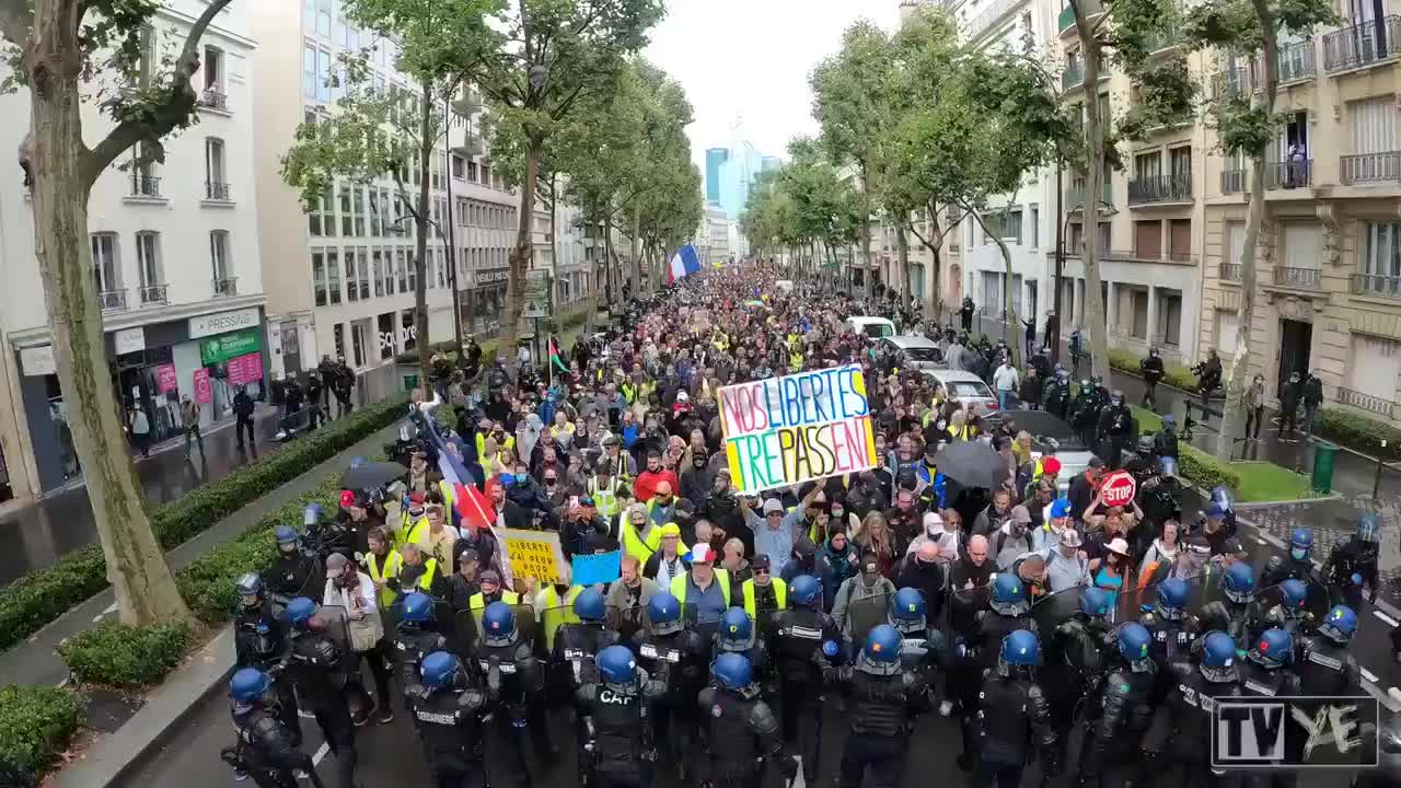 Vaccine passports protests in Paris