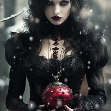 Winter Gothic Queen | Gothic Woman | Gothic Girl | Snowing | Snowfall | AI Art