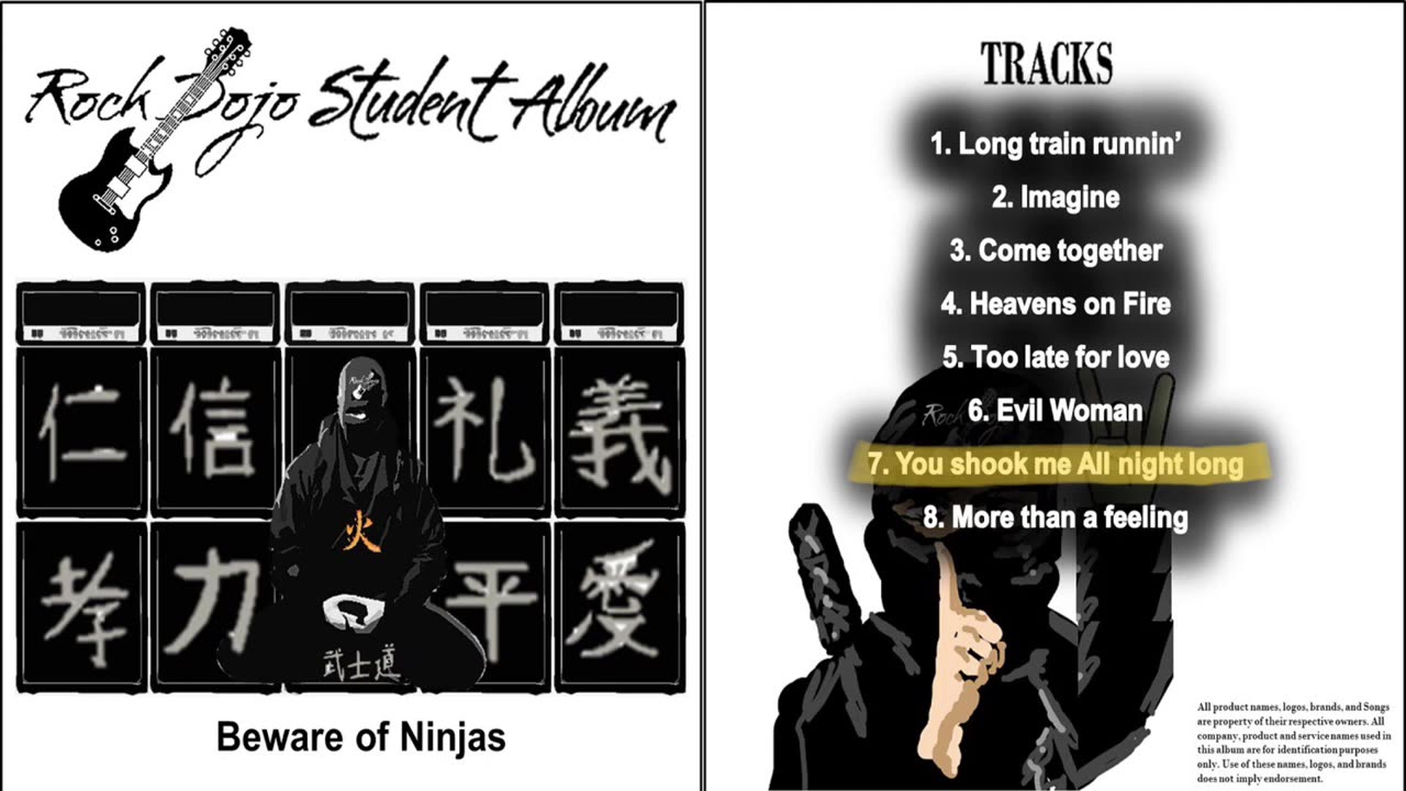 Rock Dojo Student Album #17 “Beware of ninjas”: You Shook me all night long (AC/DC cover) Track 7