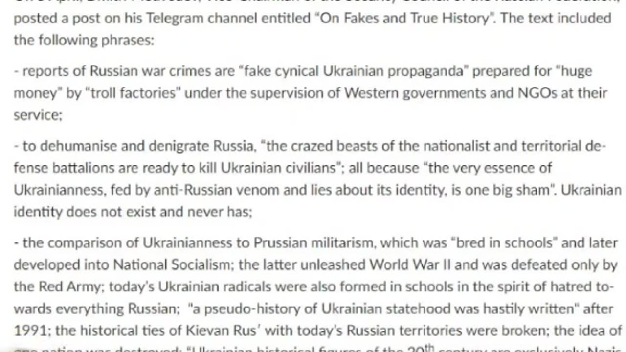 Rhetoric coming from Russians against Ukrainians