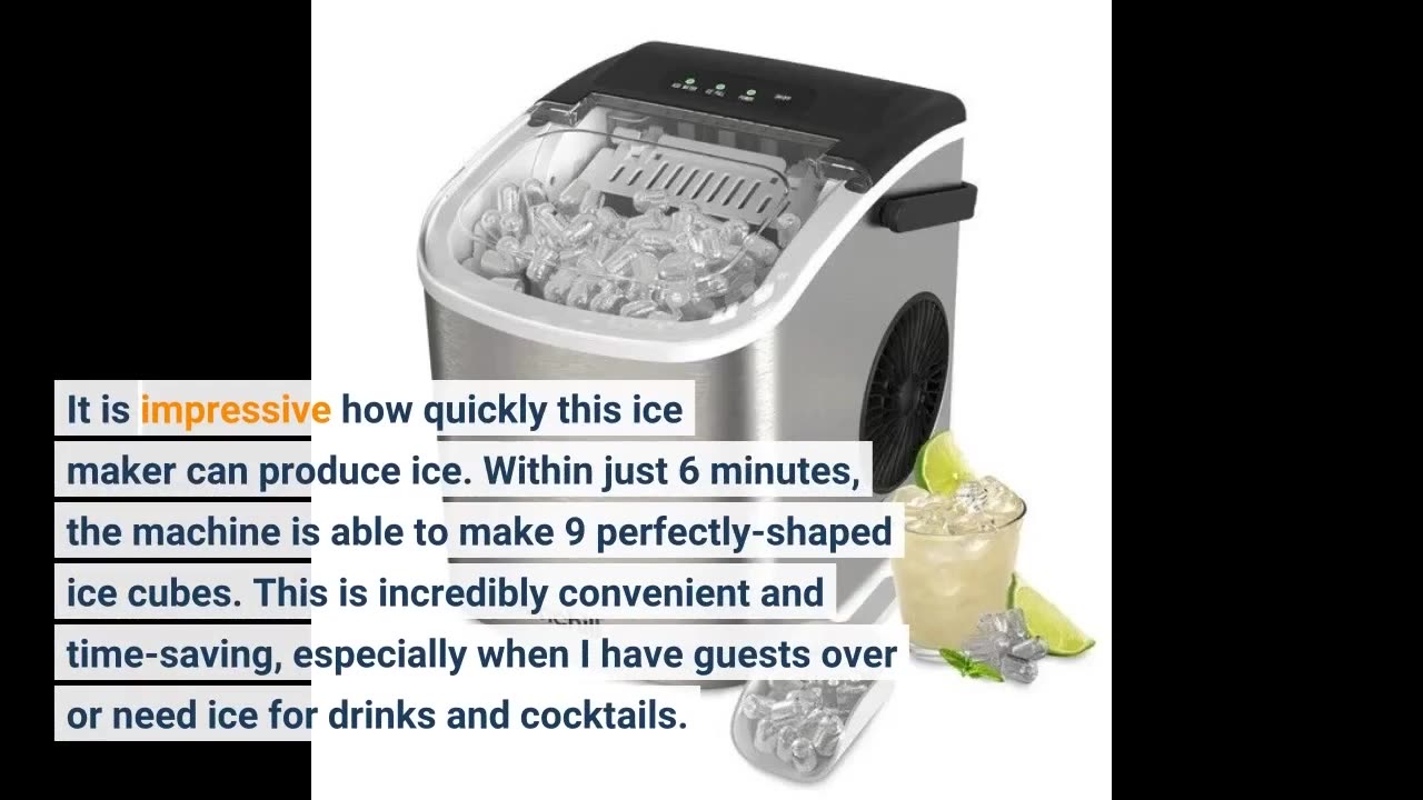 Silonn Ice Maker Machine Countertop, 26 lbs in 24 Hours, 9 Cubes Ready in 6 Mins, Self-Clean Ic...