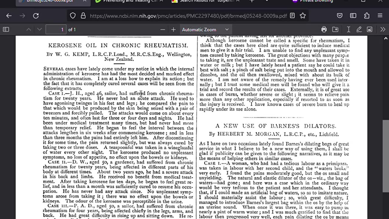 Treating Chronic Rheumatoid Arthritis with Kerosene