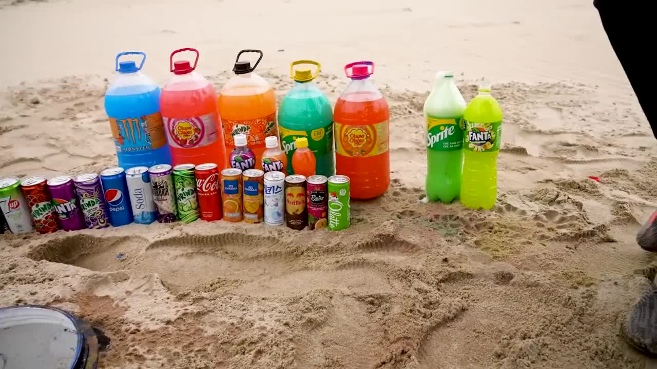 Big Underground Volcanic Eruption from Coca-Cola, Mtn Dew, Monster, Fanta, 7up, Mirinda and Mentos5