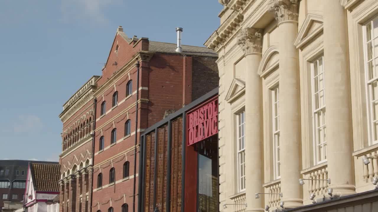 Panning Shot of the Bristol Old Vic Theatre In Bristol England