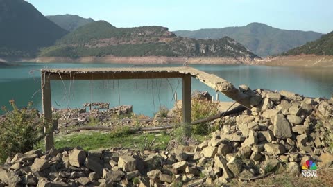 Village in Greece emerges from a lake decades after it was flooded