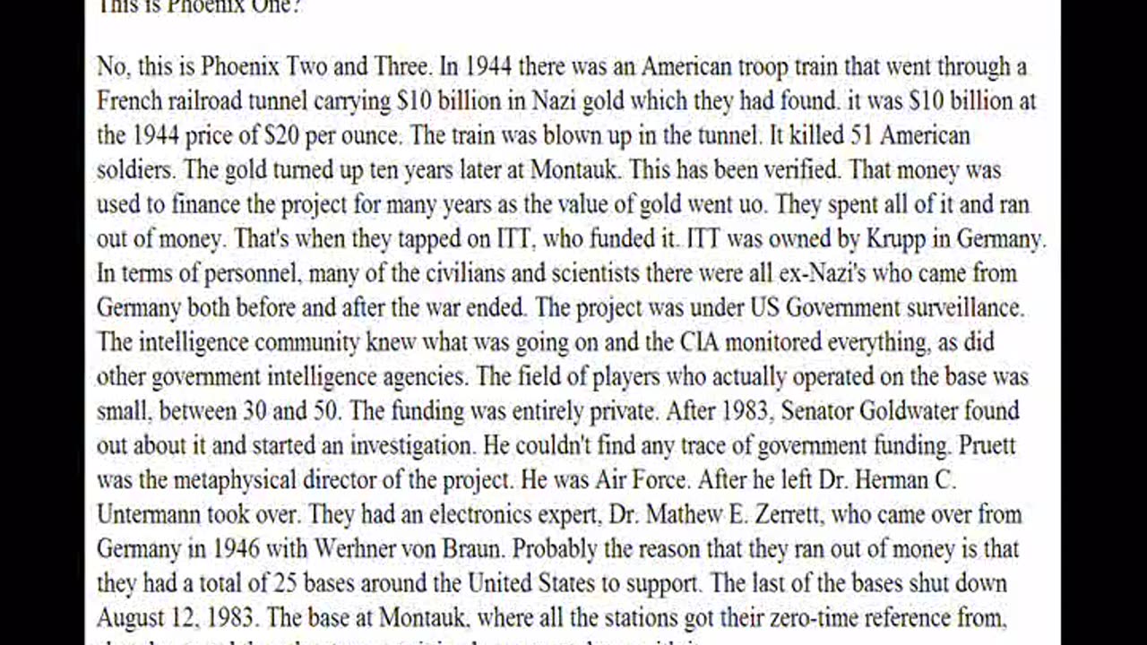 Time Travel The Philadelphia Experiment, The Phoenix Project, Montauk and Orion Technology Part 1