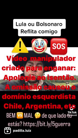 Video enganoso criado para manipular estimulando abstenção e votar nulo, apologia ao isentão: