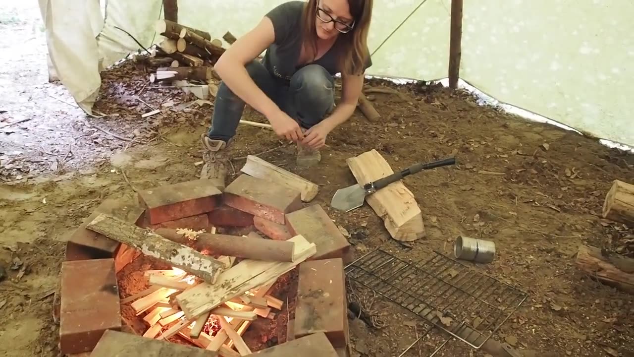 FIRE Smoke Free Tepee! How to dig an air tunnel underneath!