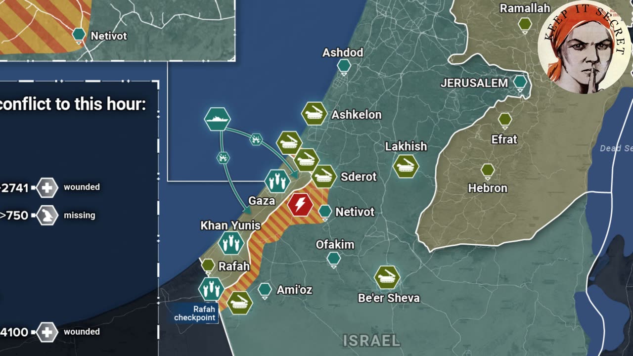 Israel Palestine War Day 4 October 10th, 2023 Rybar Map War in the Middle East