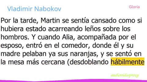 Vladimir Nabokov - Gloria (Tiempos Románticos) 1/2