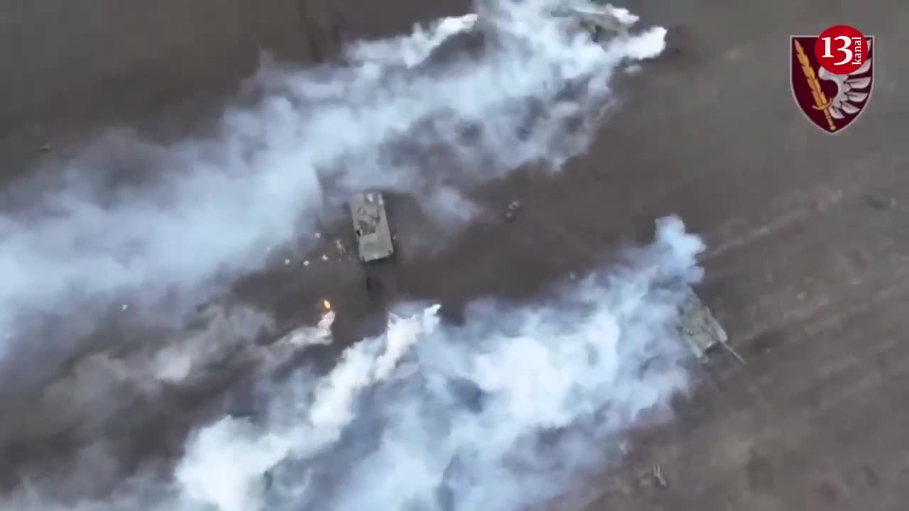 A large group of attacking Russians was ambushed in an open area