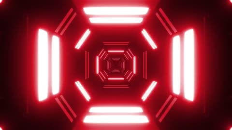 Red neon futuristic tunnel