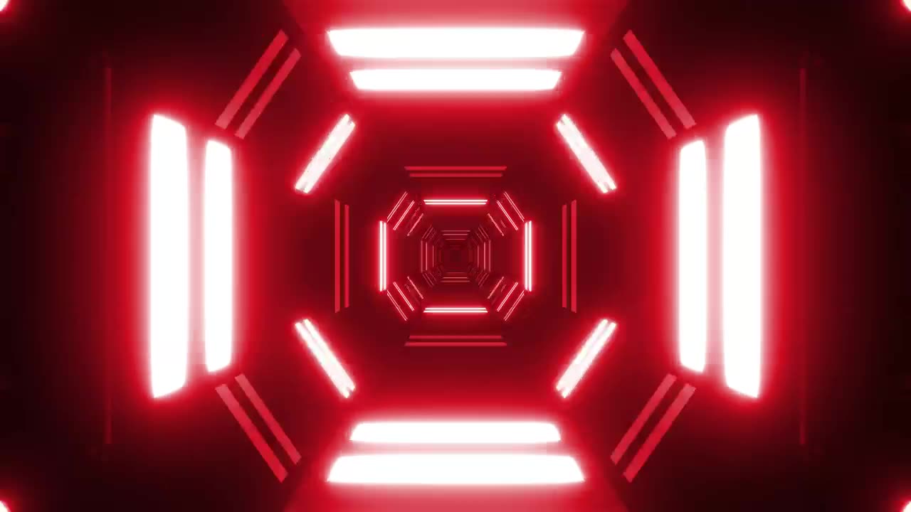 Red neon futuristic tunnel