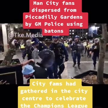 Greater Manchester police disperse. Behave like the third world. Total disregard for law