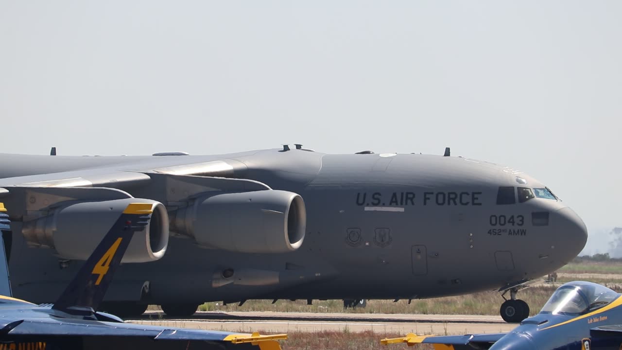 Air Force C-17 Globemaster landing at Marine Corps Air Station Miramar