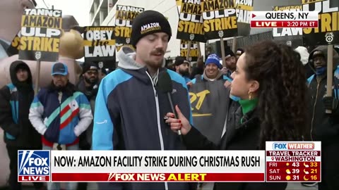 ‘WE’RE HERE TO SEND A MESSAGE’: Amazon workers strike as holidays approach