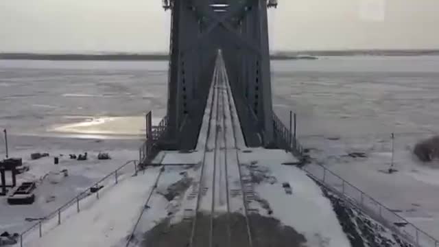 Russia and China have started traffic on the first railway bridge over the Amur Rive