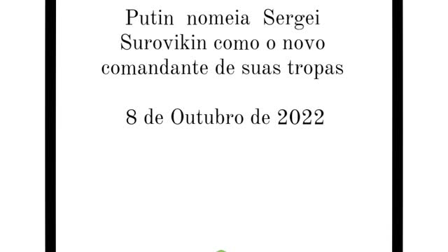 Sergei Surovikin é o novo comandante da tropa russa