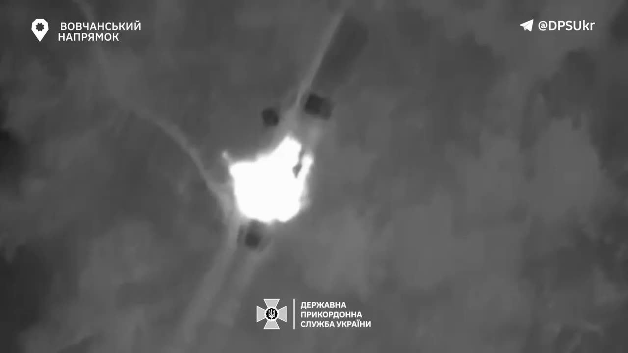 Ukrainian Drone Dive Bombs a Russian Heavy Transport