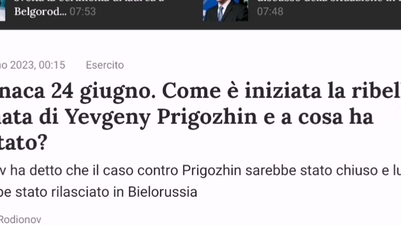 RUSSIA: "La vicenda del GRUPPO WAGNER: cronaca degli eventi legati al 24 giugno 2023" (in descrizione il Link originale)