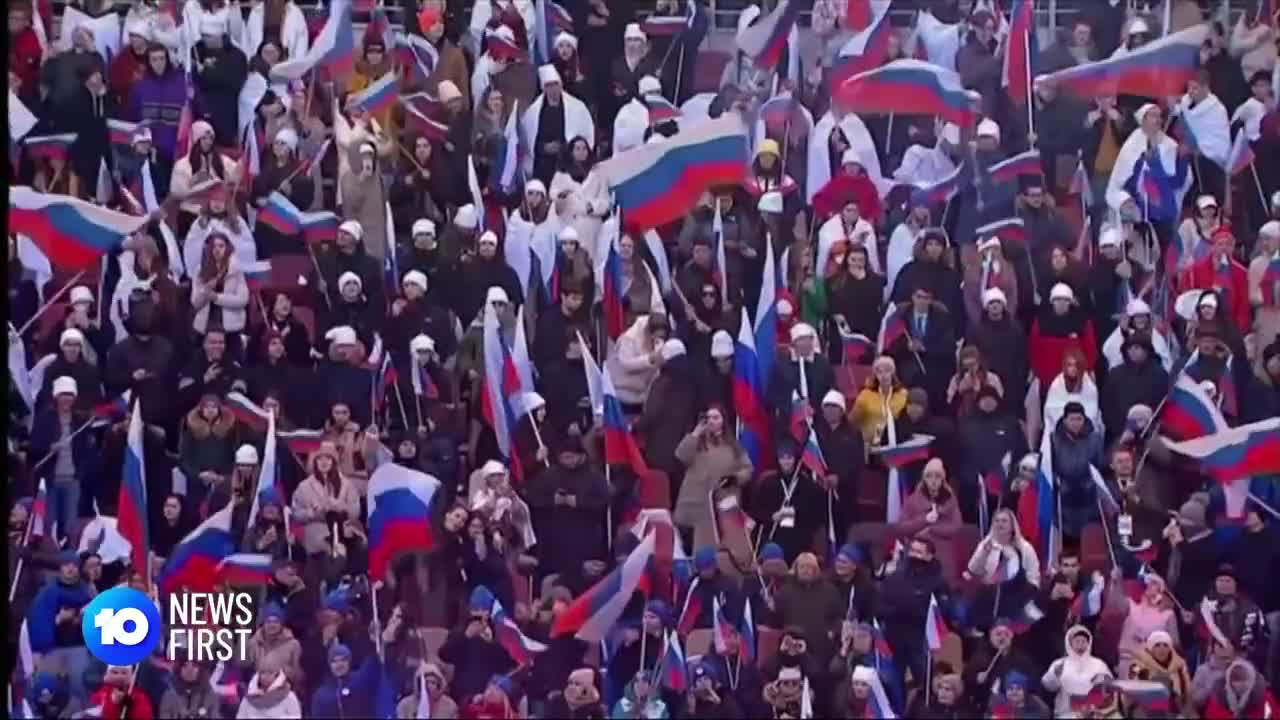 Russian Missile Strike On Lviv As Vladimir Putin Addresses Moscow Crowd | 10 News First