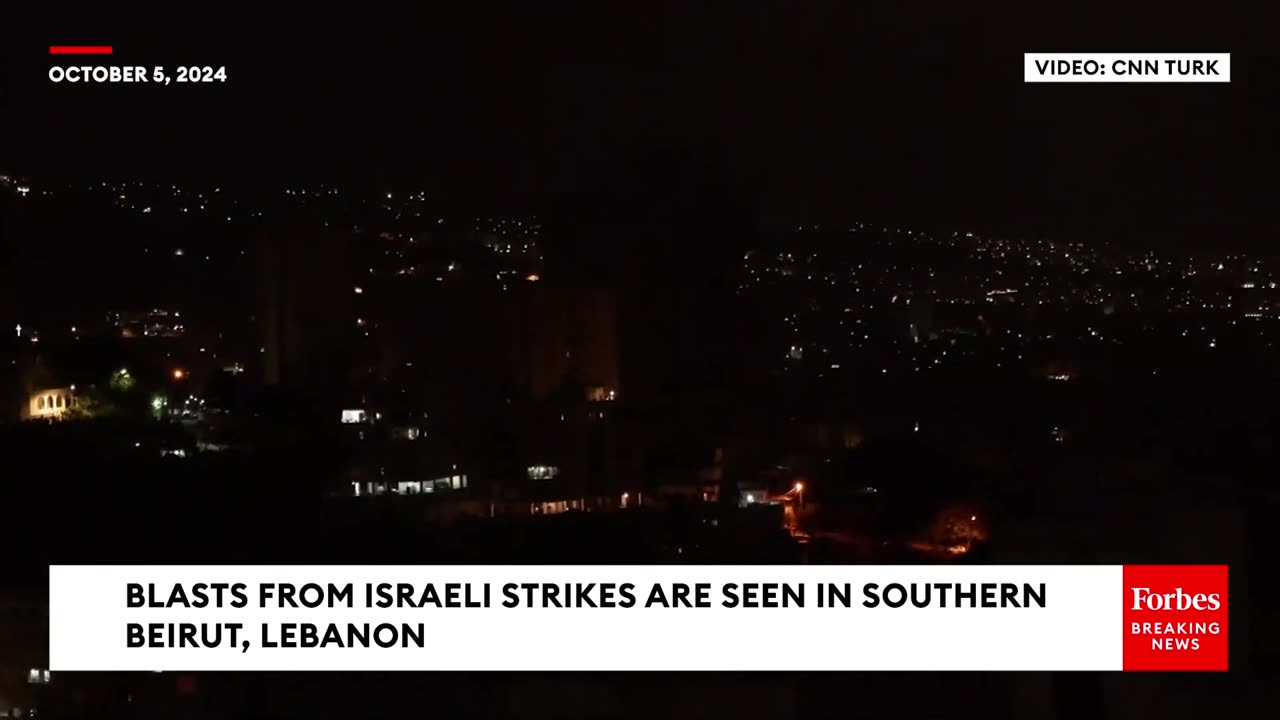 NEW VIDEO- Blasts From Israeli Strikes Are Seen In Southern Beirut, Lebanon