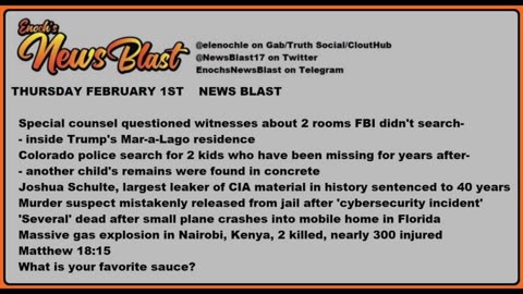 Thursday, February 1, 2024 News Blast