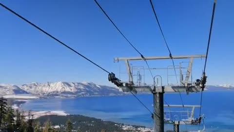 One of the best chair lift views in all of Tahoe