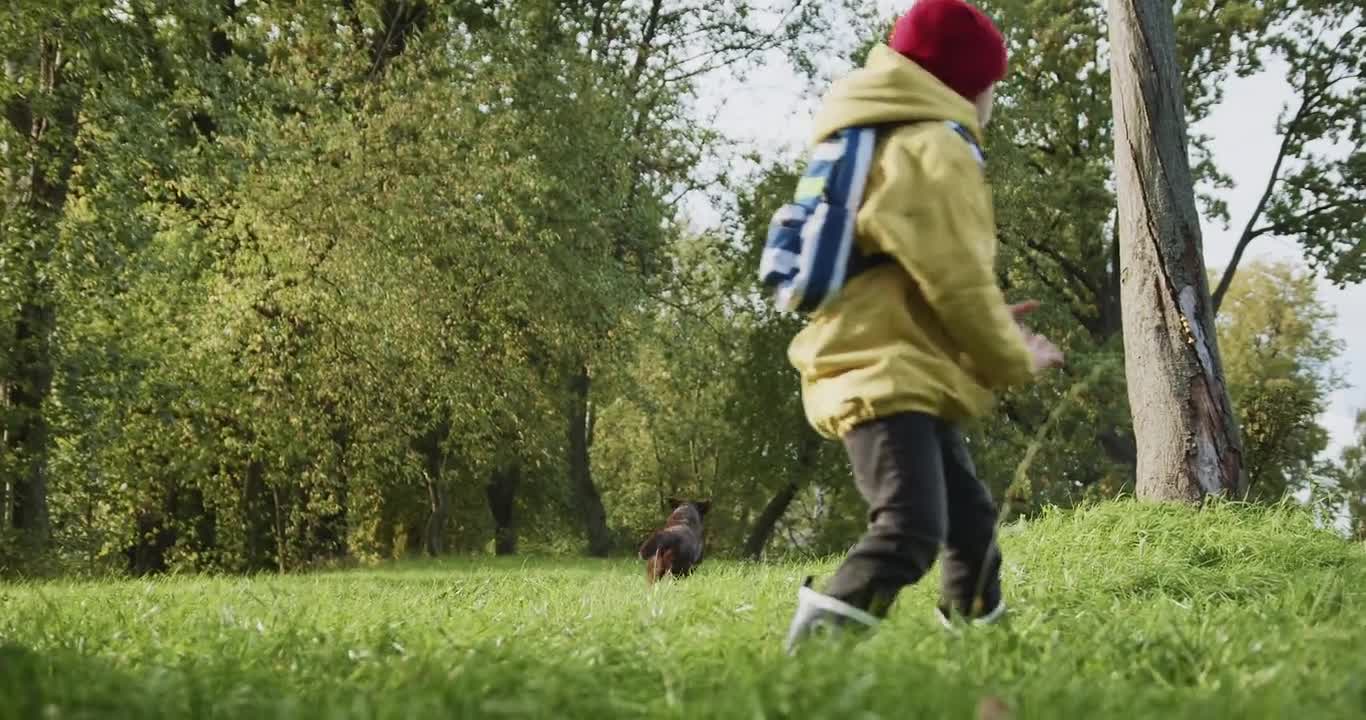 A Kid Playing with Her Dog while Sitting on the Grass #2