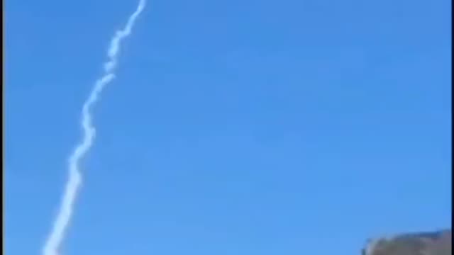 Russian plane getting shot down by a missile