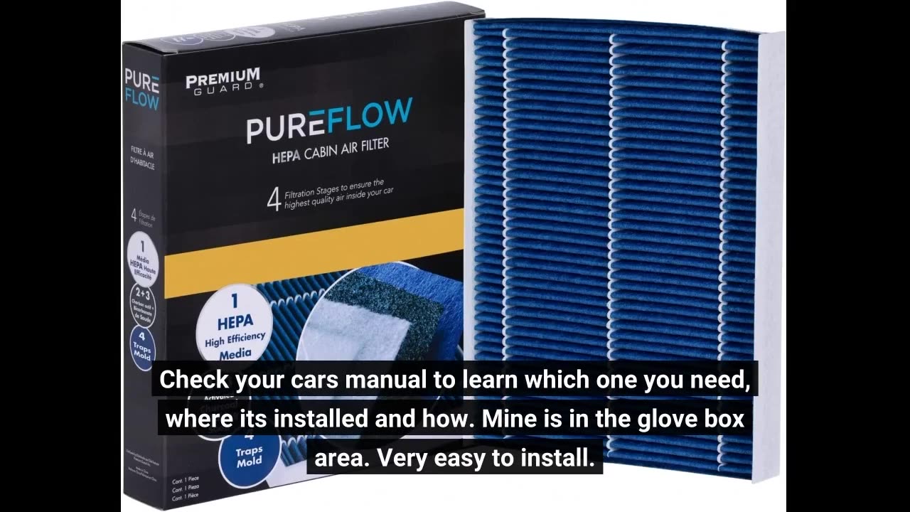 Pureflow Cabin Air Filter PC6067X Fits 2019-20 Santa Fe, 2009-16 Hyundai Genesis, 2011-16 Equu...