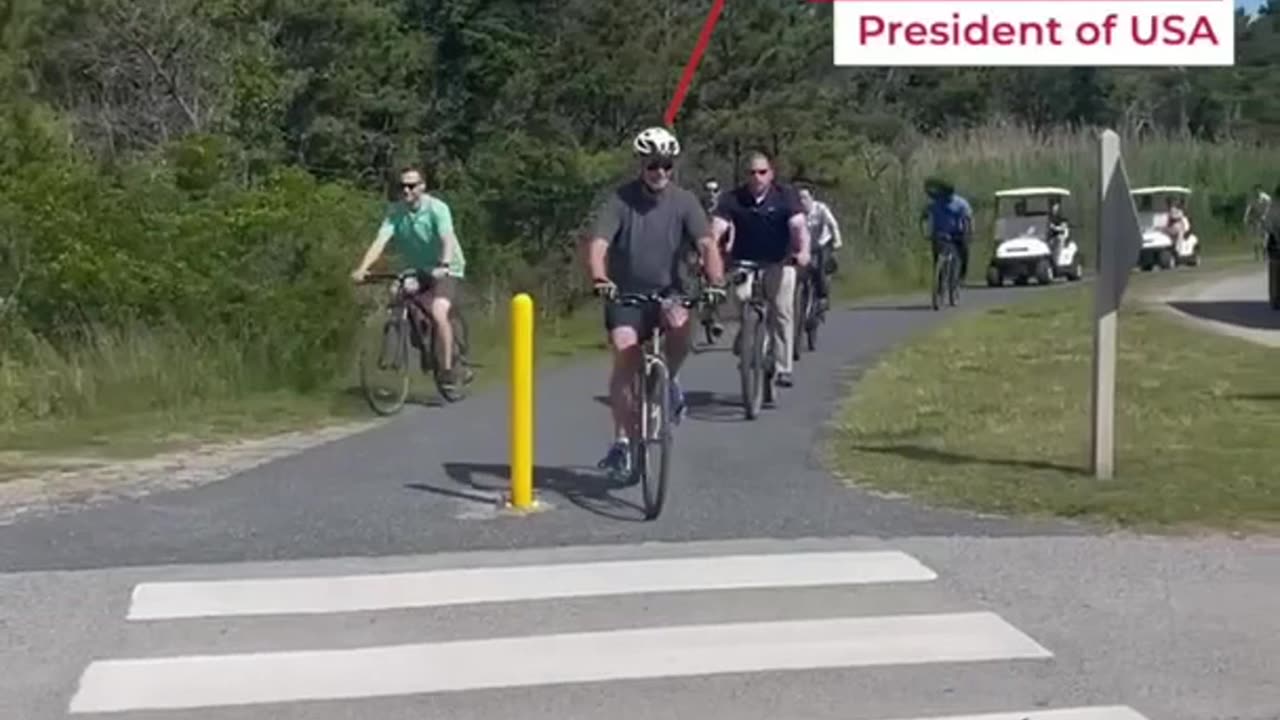 Biden fall's off his bike