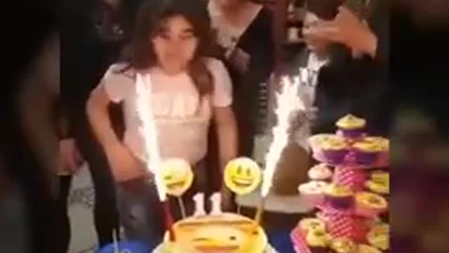 Birthday girl set On fire