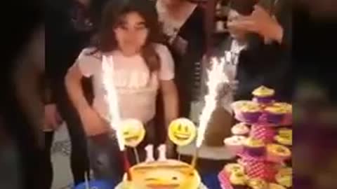 Birthday girl set On fire