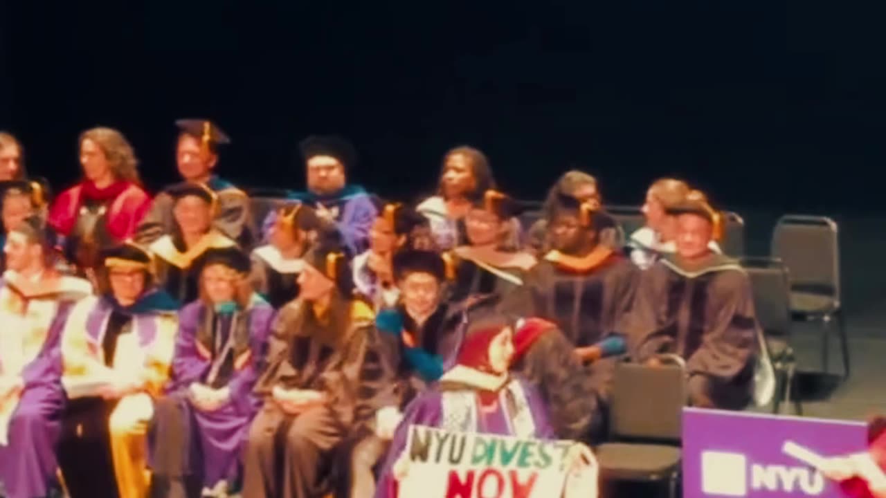 Students At NYU bring attention to the genocide taking place in Gaza at graduation #gaza