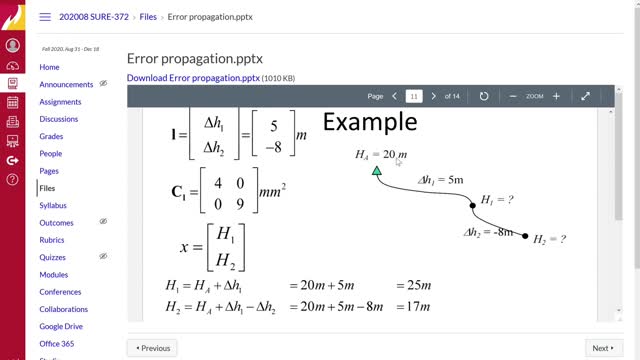 Least squares for surveying Part 6