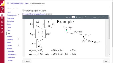 Least squares for surveying Part 6