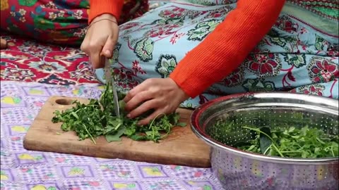 Cooking local breakfast with vegetable bread and kashil!