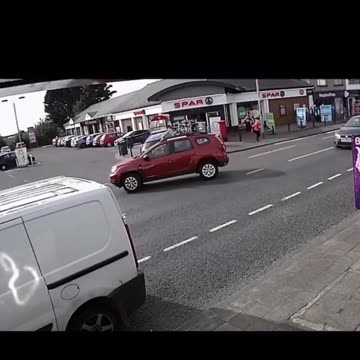 CCTV shows Police car collision with SPAR