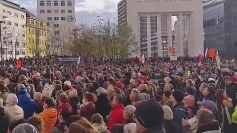 Austrians protesting the lockdown of unvaccinated citizens.