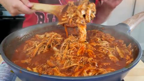 How to make The BEST Quick Easy Tinga de Pollo Quesa Tacos Chicken Tinga Pressure cooker Recipe